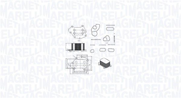 Oil Cooler, engine oil MAGNETI MARELLI 350300002400