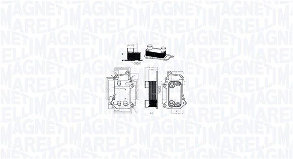 Oil Cooler, engine oil MAGNETI MARELLI 350300003900