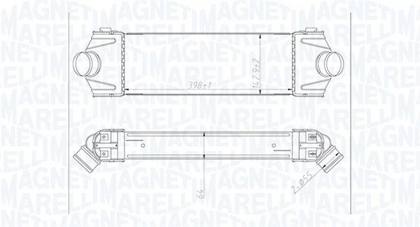 Tarpinis suslėgto oro aušintuvas, kompresorius MAGNETI MARELLI 351319204320