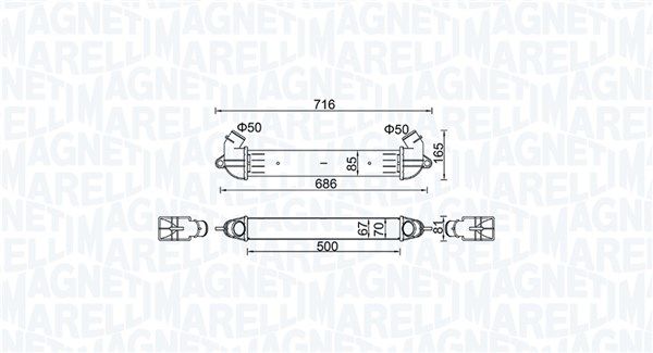 Tarpinis suslėgto oro aušintuvas, kompresorius MAGNETI MARELLI 351319204610