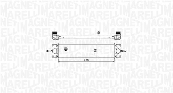 Tarpinis suslėgto oro aušintuvas, kompresorius MAGNETI MARELLI 351319204790