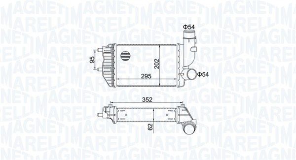 Tarpinis suslėgto oro aušintuvas, kompresorius MAGNETI MARELLI 351319205000