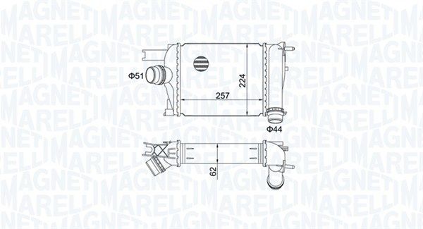 Tarpinis suslėgto oro aušintuvas, kompresorius MAGNETI MARELLI 351319205170