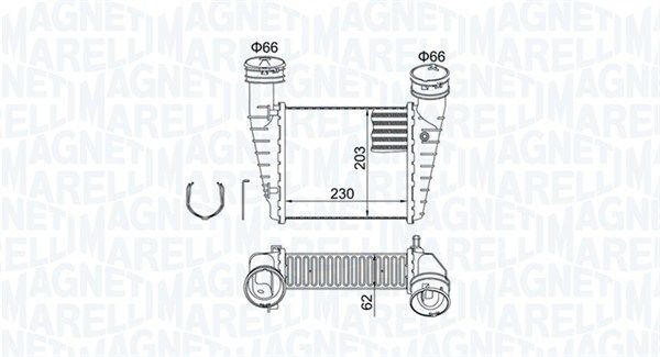 Tarpinis suslėgto oro aušintuvas, kompresorius MAGNETI MARELLI 351319205210