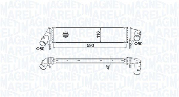 Tarpinis suslėgto oro aušintuvas, kompresorius MAGNETI MARELLI 351319205260