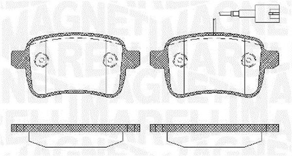 Stabdžių trinkelių rinkinys, diskinis stabdys MAGNETI MARELLI 363916060129