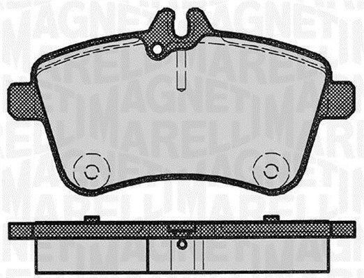 Комплект гальмівних накладок, дискове гальмо MAGNETI MARELLI 363916060302