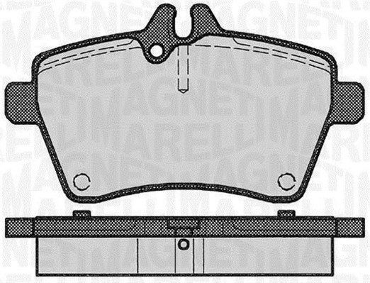 Комплект гальмівних накладок, дискове гальмо MAGNETI MARELLI 363916060309