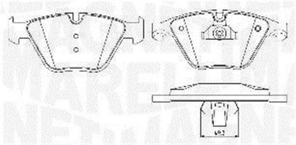 Stabdžių trinkelių rinkinys, diskinis stabdys MAGNETI MARELLI 363916060582