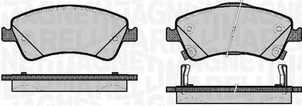 Stabdžių trinkelių rinkinys, diskinis stabdys MAGNETI MARELLI 363916060665