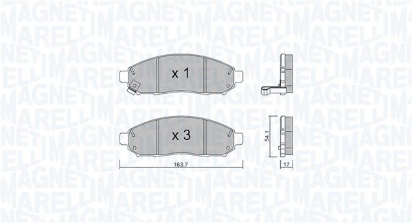 Brake Pad Set, disc brake MAGNETI MARELLI 363916060982