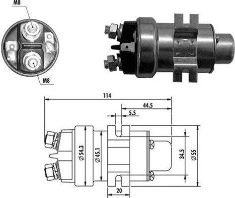 Solenoidinis jungiklis, starteris MAGNETI MARELLI 940113050019