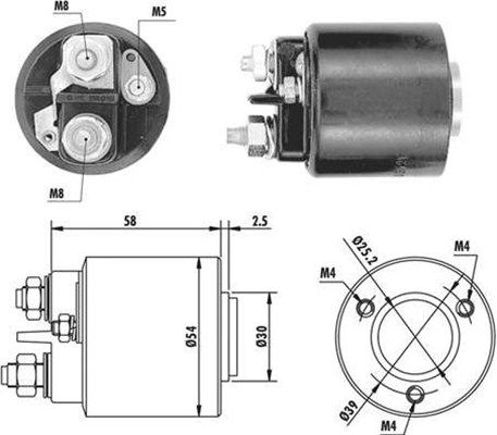 Solenoidinis jungiklis, starteris MAGNETI MARELLI 940113050059