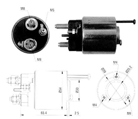 Solenoidinis jungiklis, starteris MAGNETI MARELLI 940113050065