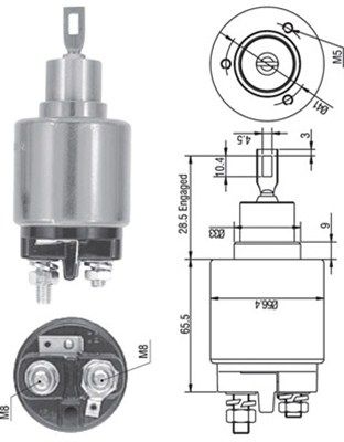 Solenoidinis jungiklis, starteris MAGNETI MARELLI 940113050128