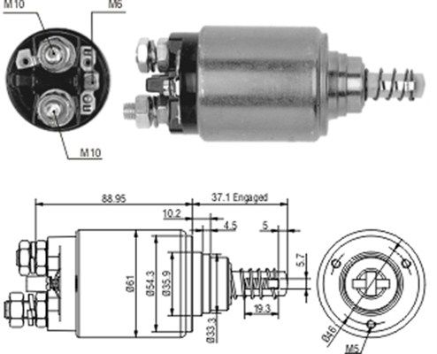 Solenoidinis jungiklis, starteris MAGNETI MARELLI 940113050186