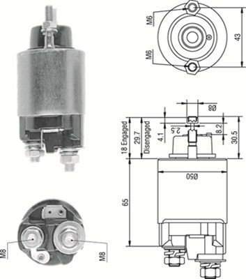 Solenoidinis jungiklis, starteris MAGNETI MARELLI 940113050233