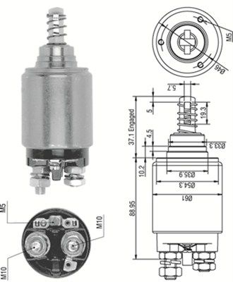 Solenoid Switch, starter MAGNETI MARELLI 940113050252