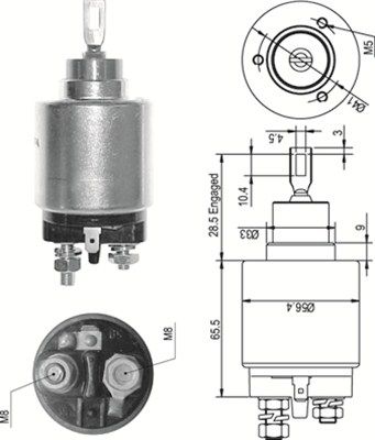 Solenoidinis jungiklis, starteris MAGNETI MARELLI 940113050327