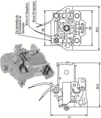 Solenoid Switch, starter MAGNETI MARELLI 940113050338