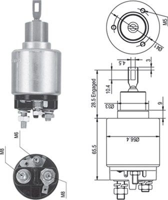 Solenoidinis jungiklis, starteris MAGNETI MARELLI 940113050344