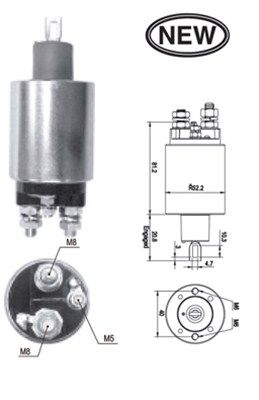 Solenoidinis jungiklis, starteris MAGNETI MARELLI 940113050539